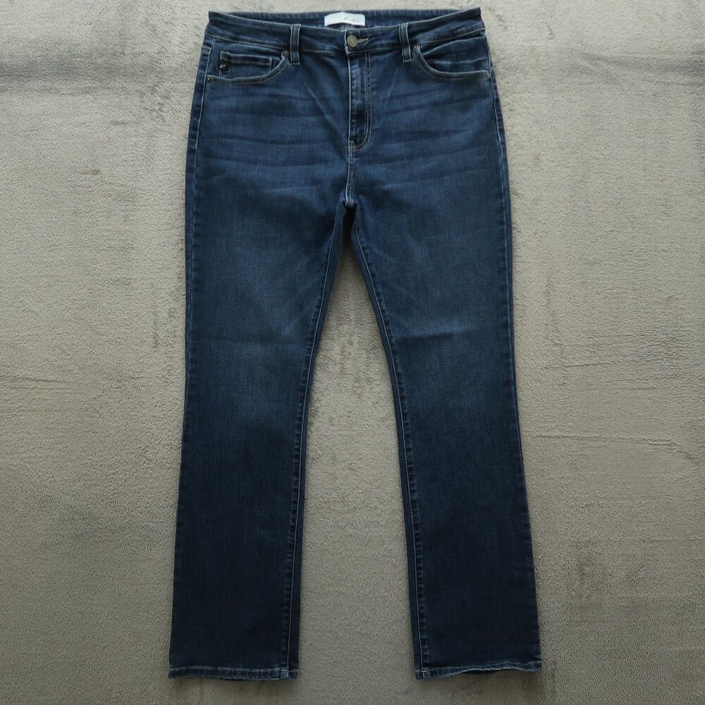 KanCan Jeans Women's Size 32 Blue High-Rise Straight Denim 32" Inseam Stretch